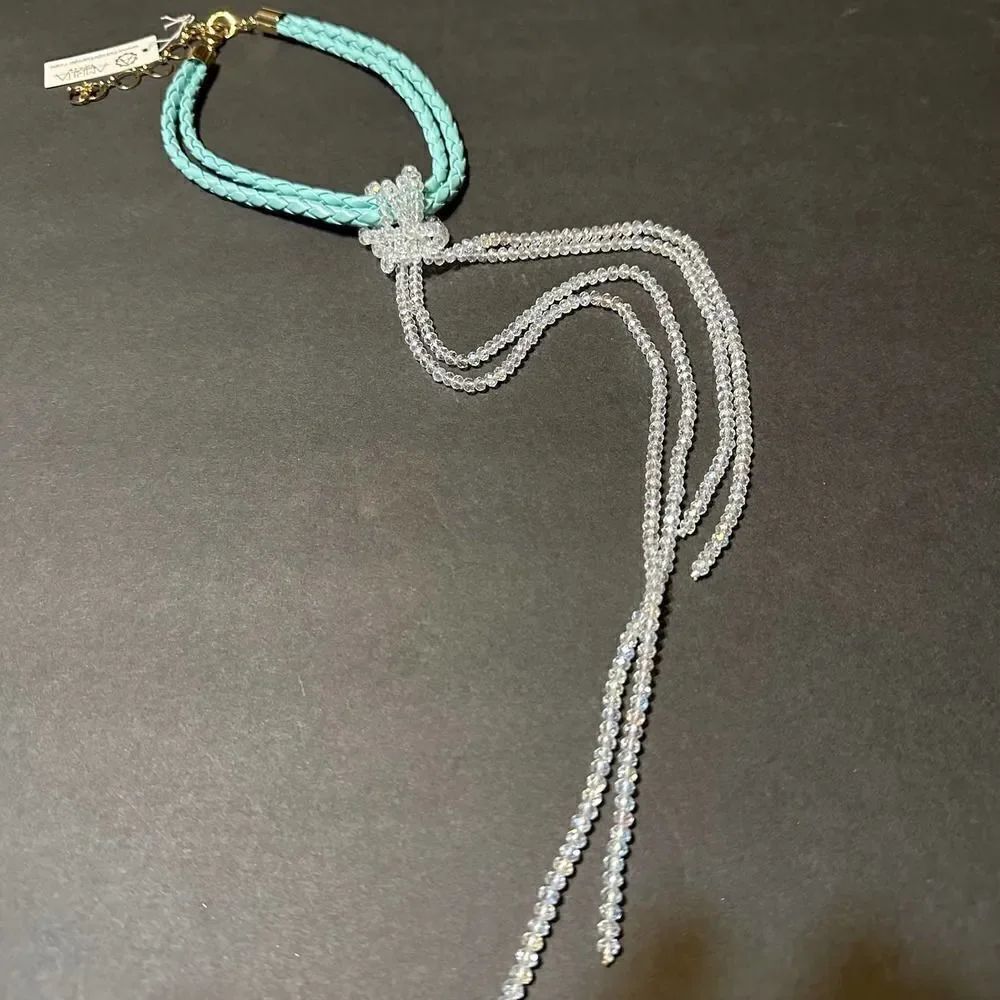 Amrita Singh Clear Crystal Blue Noho Evening Choker